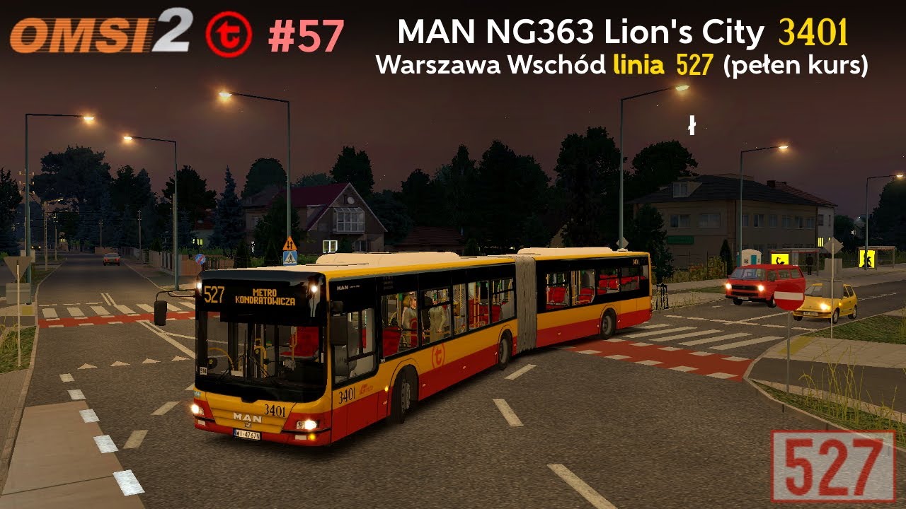 [OMSI 2 #57] MAN NG363 Lion's City G #3401 - Warszawa Wschód (linia 527)