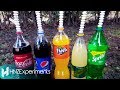 Experiment mentos vs coca cola vs pepsi vs fanta vs schweppes vs sprite