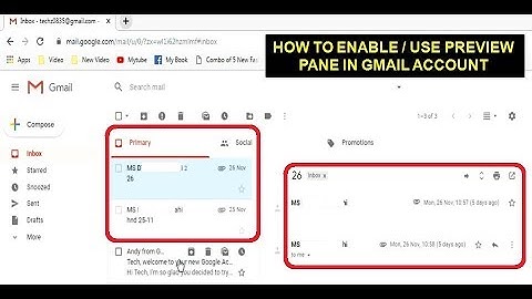 How to Enable / Use Preview Pane in Gmail Account