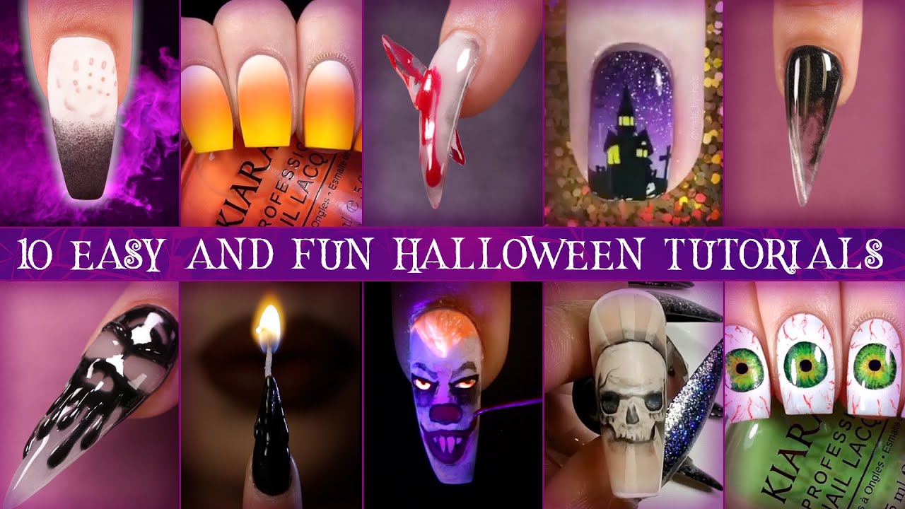 🎃10 Easy and Fun Halloween Nail Tutorials for 2019! 👻DIY Nail Inspo Ideas 🕯