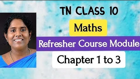 TN Class 10 Maths Refresher Course Module Answers