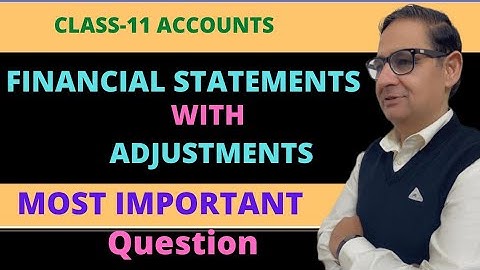 Financial Statement with adjustments (Most important question ) class-11 Lec-5 Term-2