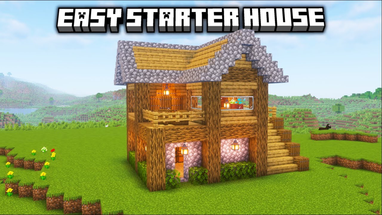 How to Build a Simple Minecraft Starter House | Easy Tutorial - YouTube