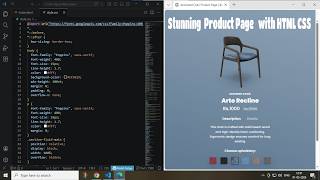 Create Stunning Furniture Product Page ( Chair UI )  with HTML CSS | Animation Web Design Tutorial