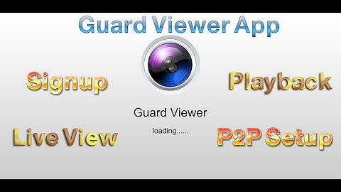 Guard Viewer App   Signup   Live View and Playback   P2P Setup