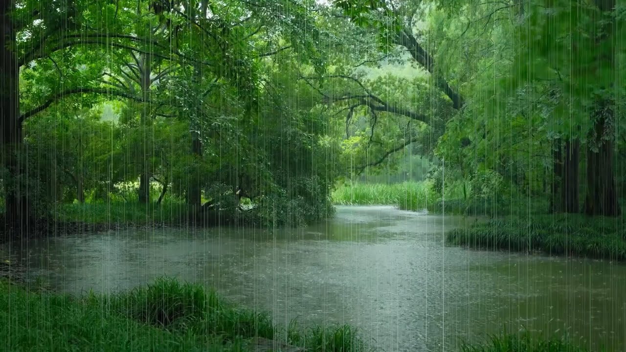 The beautiful little river is raining(393) , sleep, relax, meditate, ASMR, Real Shot