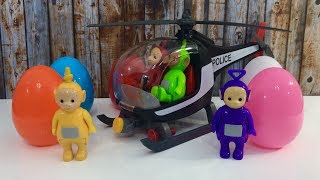 Find The Teletubbies In Surprise Eggs New Police Helicopter Toy