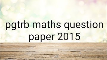 pgtrb maths question paper 2015