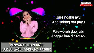 DIAN ANIC - ADEPANA RABINE | ANICA NADA (Lirik Lagu)