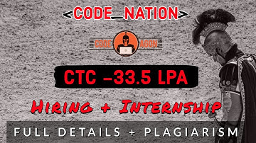 33.5 LPA CTC CodeAgon 2020 Full Details | Plagiarism | CodeNation Hiring + Internship with Stipend