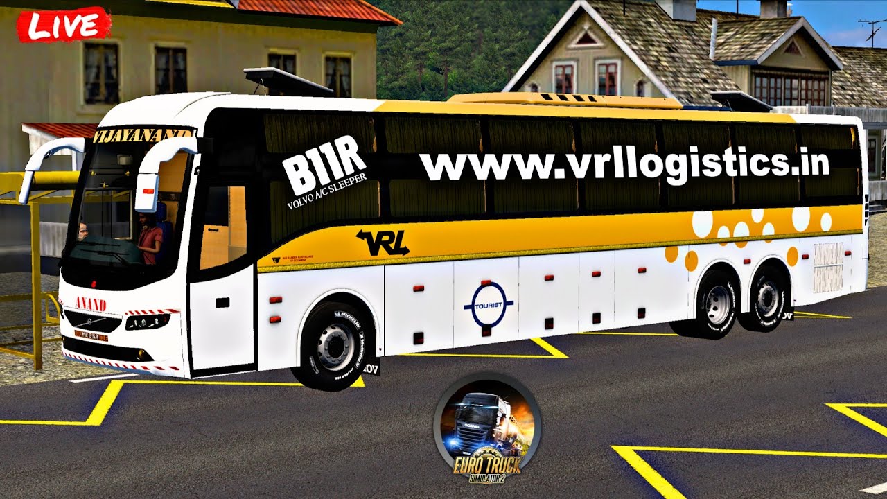 VRL VIJAYANAND TRAVELS AC SLEEPER BUS DRIVING EURO TRUCK SIMULATOR 2 STEERING WHEEL GAMEPLAY 🎮