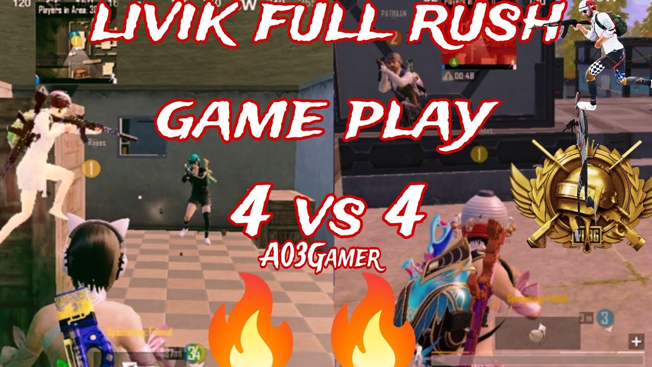 livik full rush 4 vs 4 squad finish bgmi india 🔥🔥 - YouTube