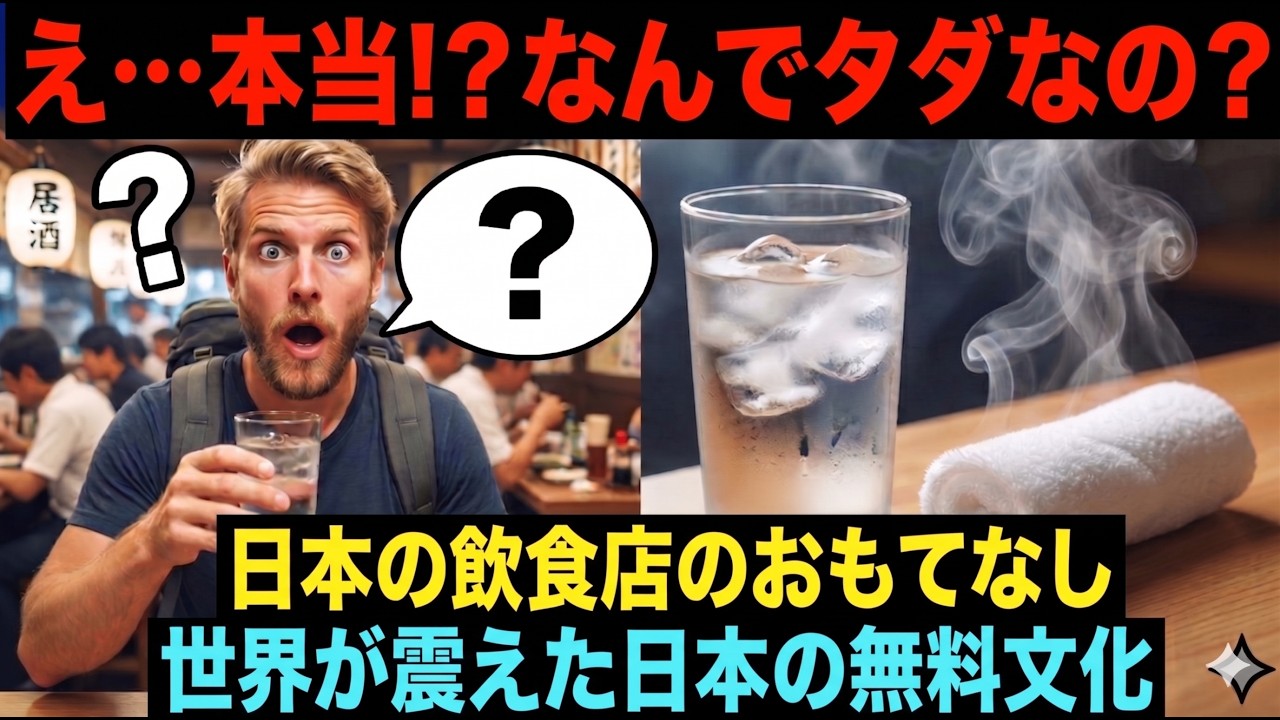 【海外の反応】「水が無料で出てくる！」日本の飲食店のおもてなしに海外観光客がパニック