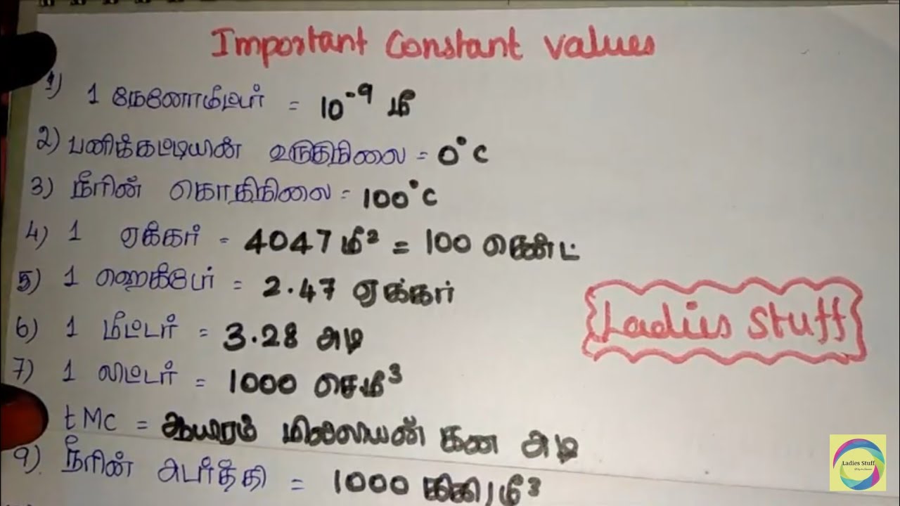 Important Constant Value Physics Chemistry Youtube