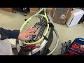 Tennis string, starting cross. Head extreme and Wilson NXT. How to string a tennis racquet. 
