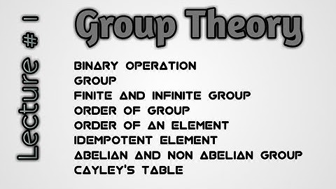 Binary operation|Group|order of group|Cayley