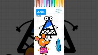 🌟Let's Learn Triángulo & Azúl! 💙 Spanish for Kids #learnspanish #kidscoloring #spanishforkids