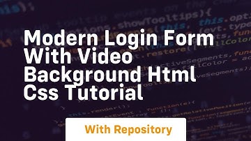 Modern login form with video background html css tutorial