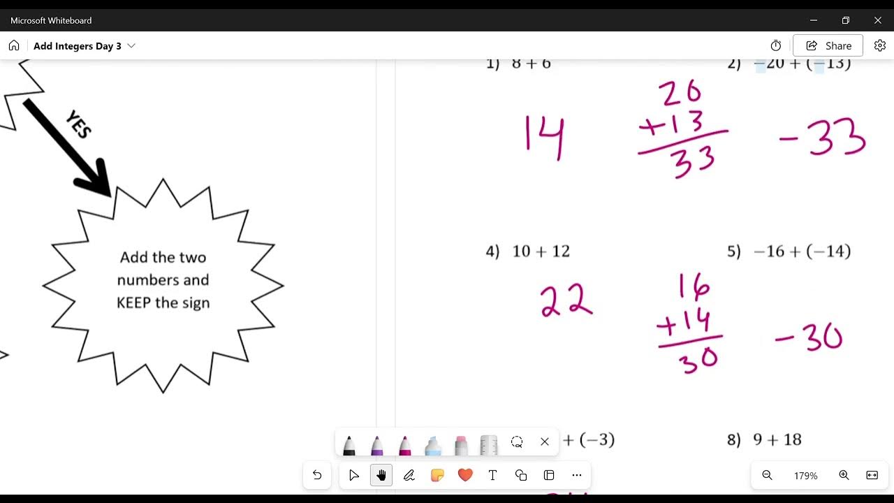 1 2 Day 3 Add Integers - YouTube