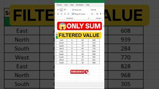 Sum Filtered Data in Excel ⚡ (SUBTOTAL Trick) | #excel #shortvideo #shorts #excelhacks