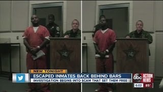 Two escaped inmates are back behind bars, facing new charges