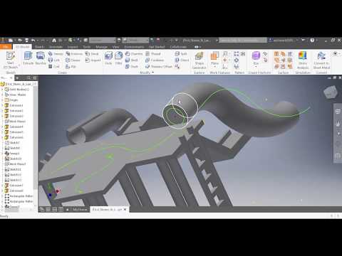 Inventor Final Assignment 4: Sweep / Rectangular Pattern / Mirror