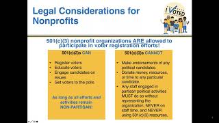 Voter Registration, Education, Mobilizaiton Webinar