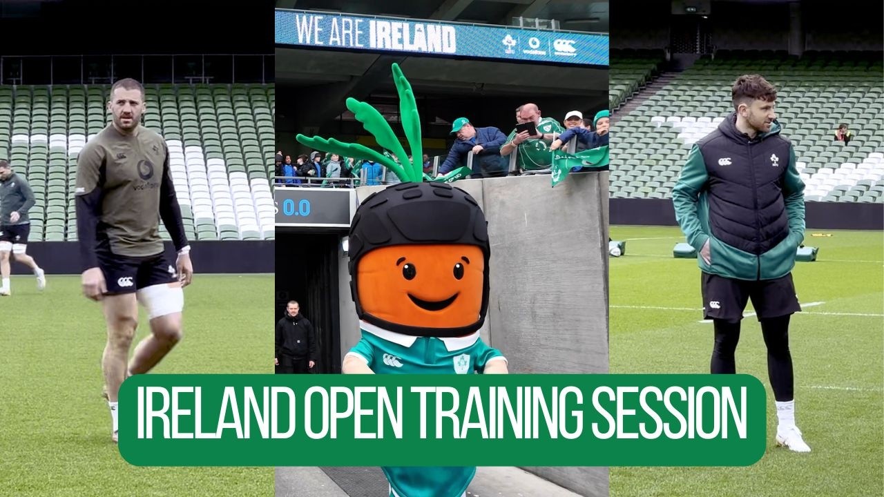 Ireland Rugby team train in front of thousands of fans following win over England #SixNations