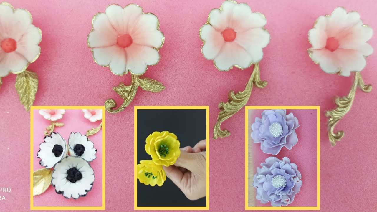 أربعة انواع من الورود لتزيين الحلويات جميلة جدا و رائعة بمول واحد يمكن اعتمادهم كمشروع