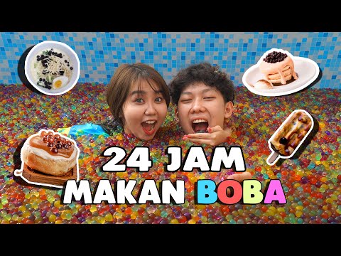 24 JAM TINGGAL DI KOLAM BOBA!! CUMA MAKAN BOBA?!