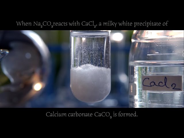 calcium carbonate precipitate formation sodium carbonate soluble comparison