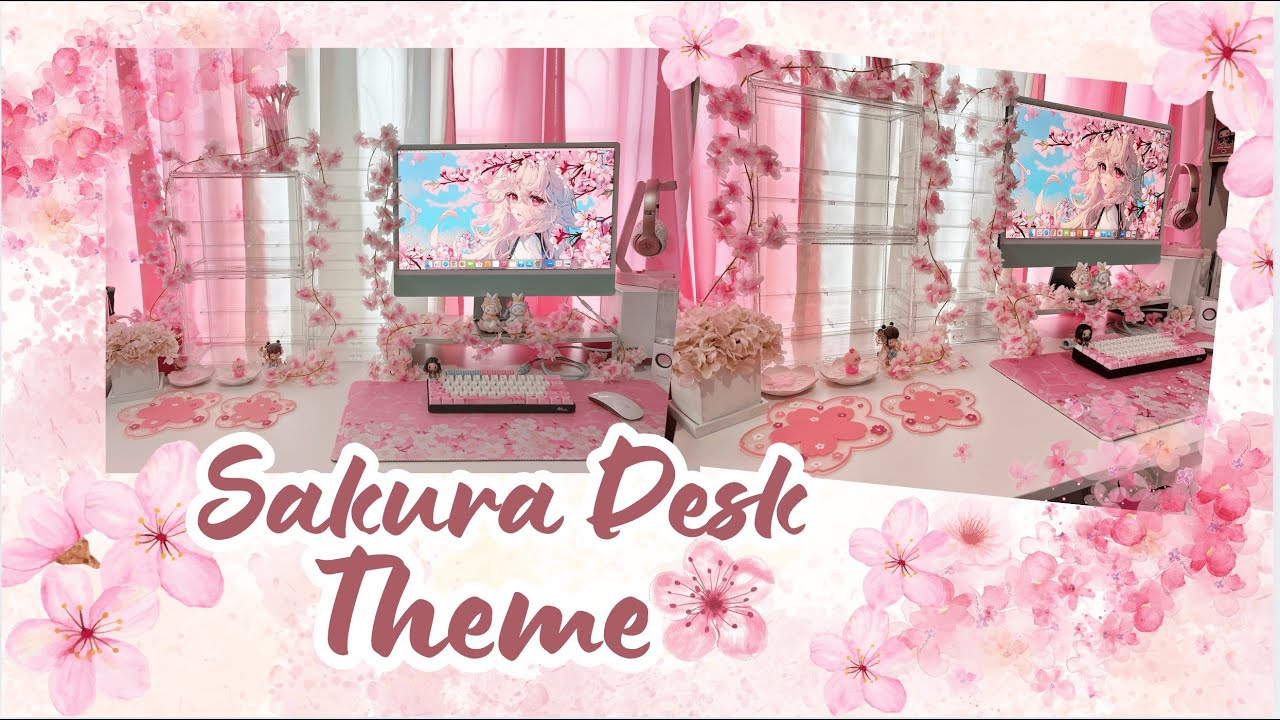 🌸 Sakura Desk Theme | Aesthetic & Minimal Workspace Tour + Journaling Setup 🌸