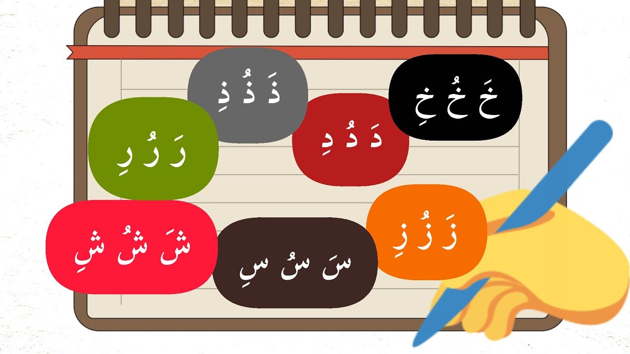 تعلم كتابة الحروف العربية من الخاء إلى الشين