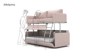 ARTEMIS SOFA / BED TRANSFORMATION
