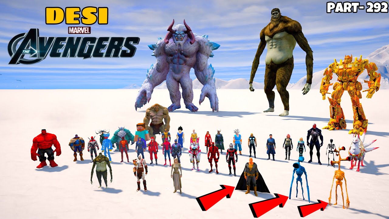 DESI Avengers and Kratos Fights to Siren Head Brothers with Black Adam in GTA 5 | DESI Avengers 