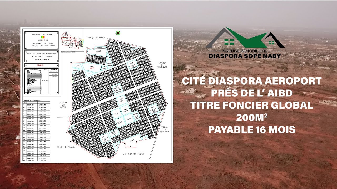 Terrain à vendre à l'Aéroport International Blaise Diagne AIBD