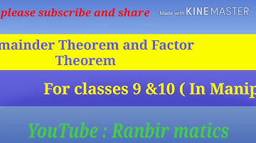 Remainder theorem and Factor theorem for classes 9 & 10 in Manipuri