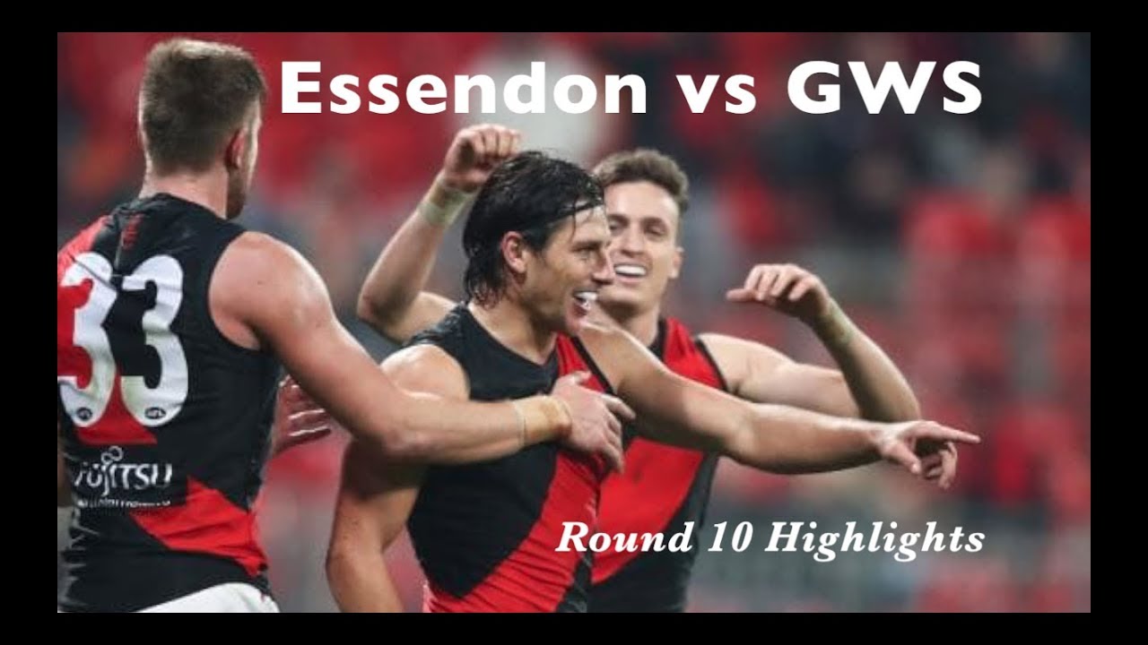 Essendon Highlights Round 10 2018 Essendon vs GWS YouTube Essendon Highlights Round 10 2018 Essendon vs GWS YouTube