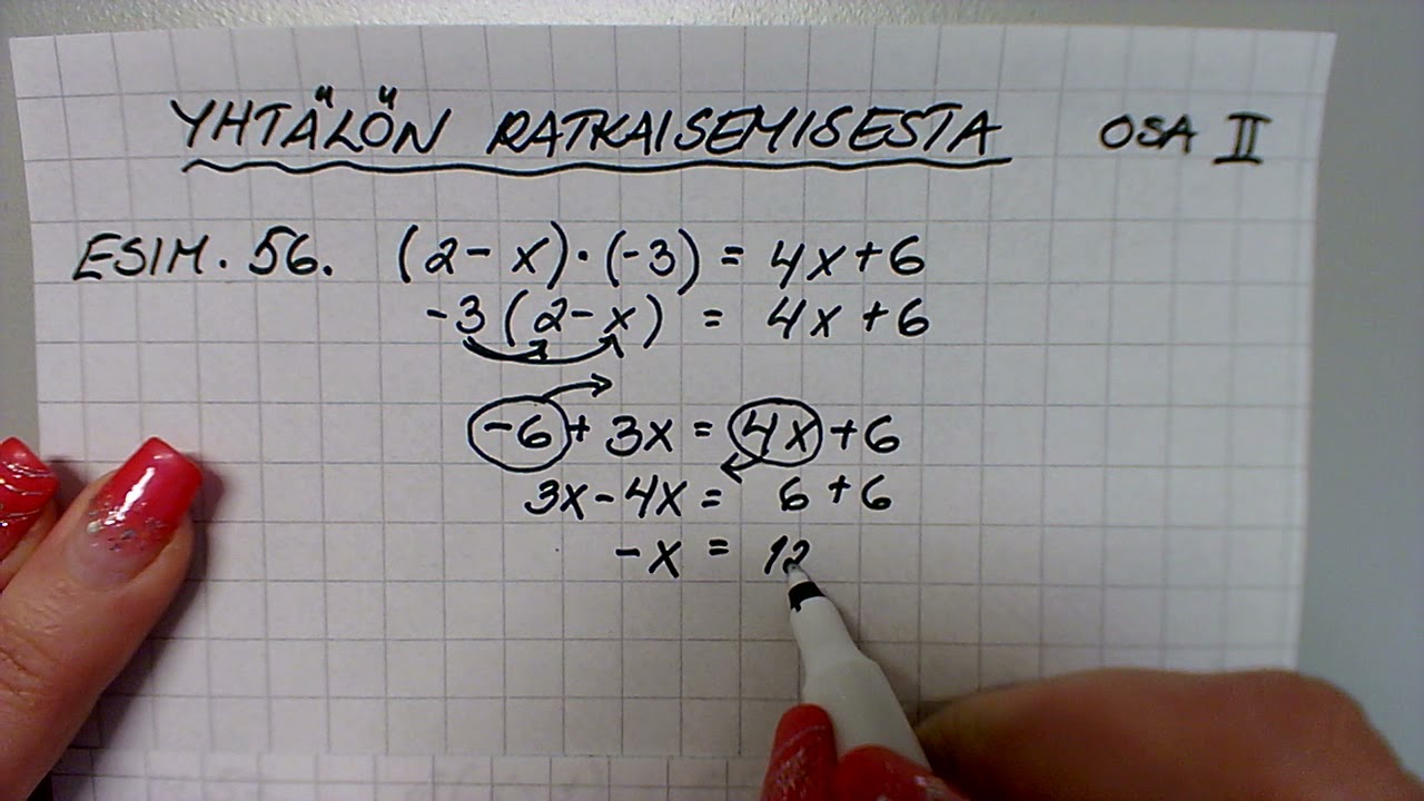8lk yhtälön ratkaisemisesta osa2