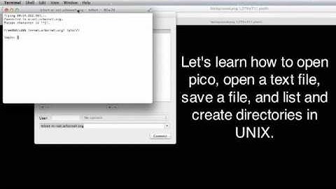 Pico Interface - UNIX for beginners