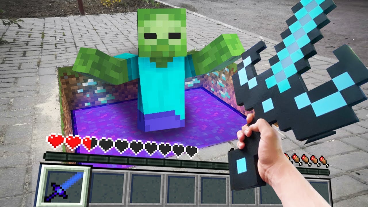 Minecraft in Real Life POV ~ Realistic ZOMBIE in Nether portal ...