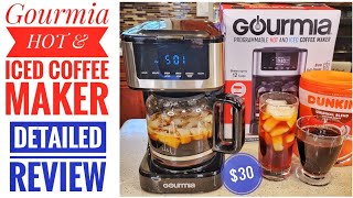 New Gourmia 12 Cup Programmable Hot & Iced Coffeemaker, Stainless Steel