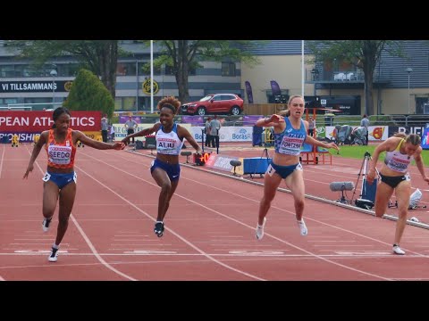 100m Women, Final, European U20 Championships, Borås SWE, 2019