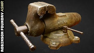 Vise Restoration  Casting pure copper jaws and restoring an old Wilton bullet vise  ASMR