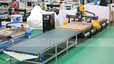 Blue Elephant 1650 ATC CNC machine with German EOT-3 Oscillating Knife working video