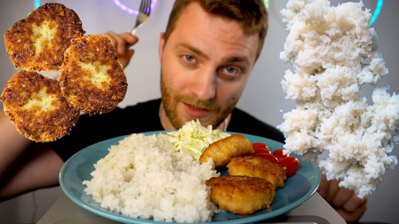 Я Облизываю Пальцы! А ТЫ? Мукбанг Рис с Котлетами и Овощами | Mukbang delicious dinner rice cutlets