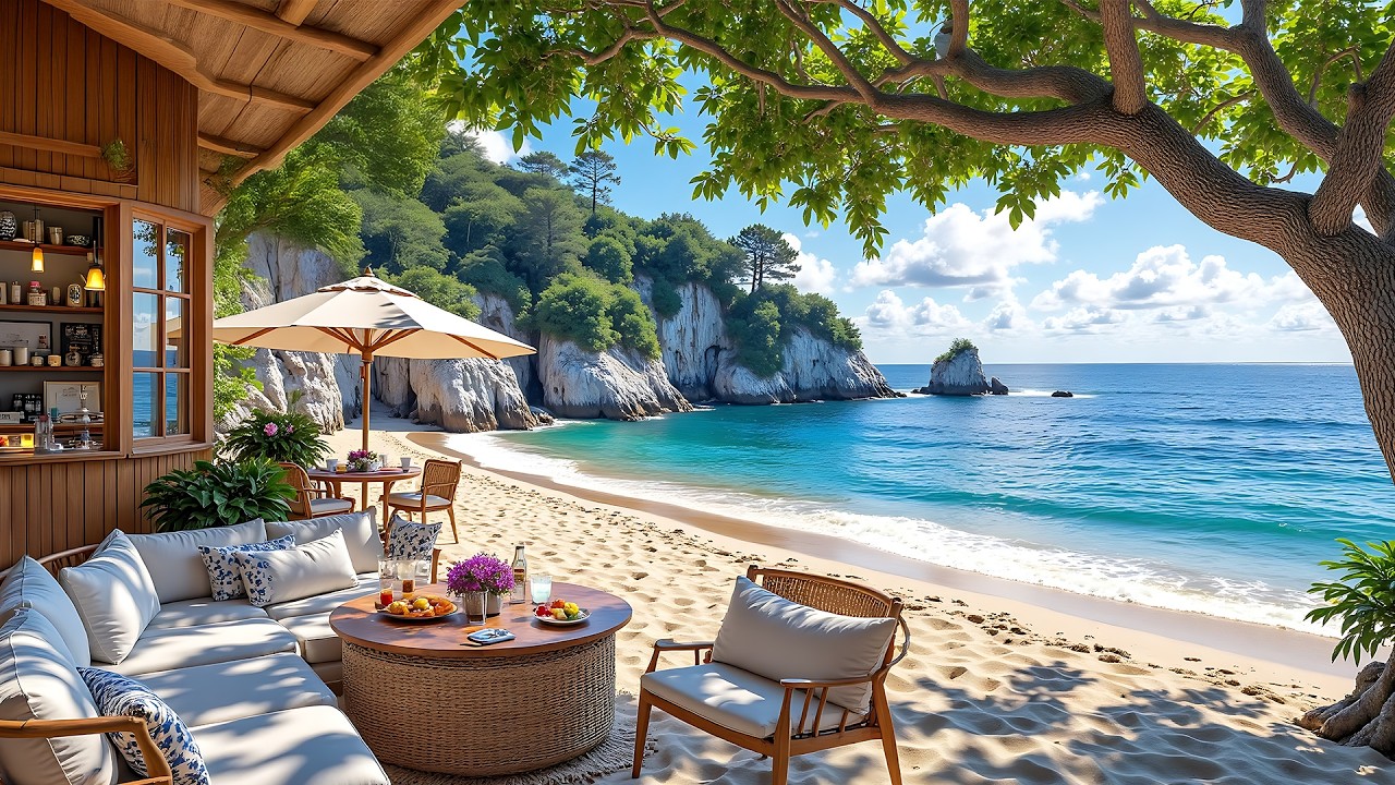 Спокойный джаз для работы по утрам в приморской атмосфере | Тихий джаз и терапия природой для глу...