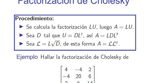 Factorización de Cholesky