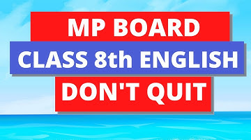 Class 8 English chapter 1| English class 8 chapter 1 | | Don