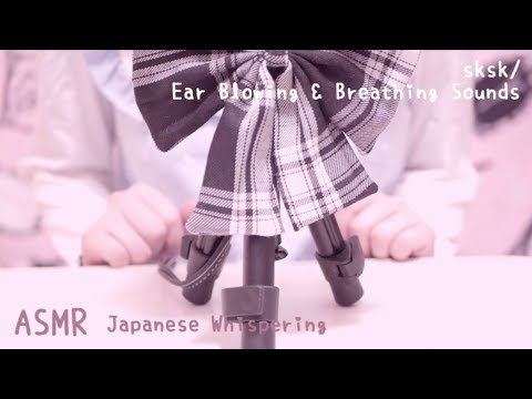 【ASMR】お耳に息を吹きかける 吐息 Whispering+sksk音/Ear Blowing & Breathing Sounds